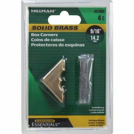 Hillman Hardware Essentials Decorative Corner Brace, Antique Brass 852405